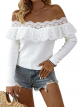Women's Loose Solid Knit Sweater - V-Neck Cutout