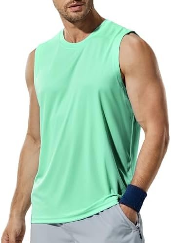 Men's Workout Tank Top Dry Fit UPF 50 Sleeveless Muscle Tee Shirts for Swim, Running, Hiking, Beach