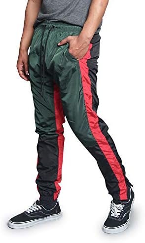 Men's Striped Athletic Running Windbreaker Track Pants