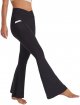 Women Flare Leggings with Side Pockets,Crossover Yoga Pants Bootleg High Waisted Stretchy Control Gym Workout Pants