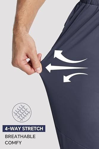 Men's Joggers Stretch Sweatpants with Pockets, Tapered Athletic Pants for Gym Workout and Casual Wear