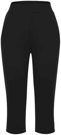 Capri Pants for Women 2024 Casual Capris Leggings Summer Loose High Waist Wide Leg Yoga Pant with Pocket Lounge Wear