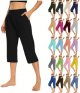 Capri Pants for Women 2024 Casual Capris Leggings Summer Loose High Waist Wide Leg Yoga Pant with Pocket Lounge Wear